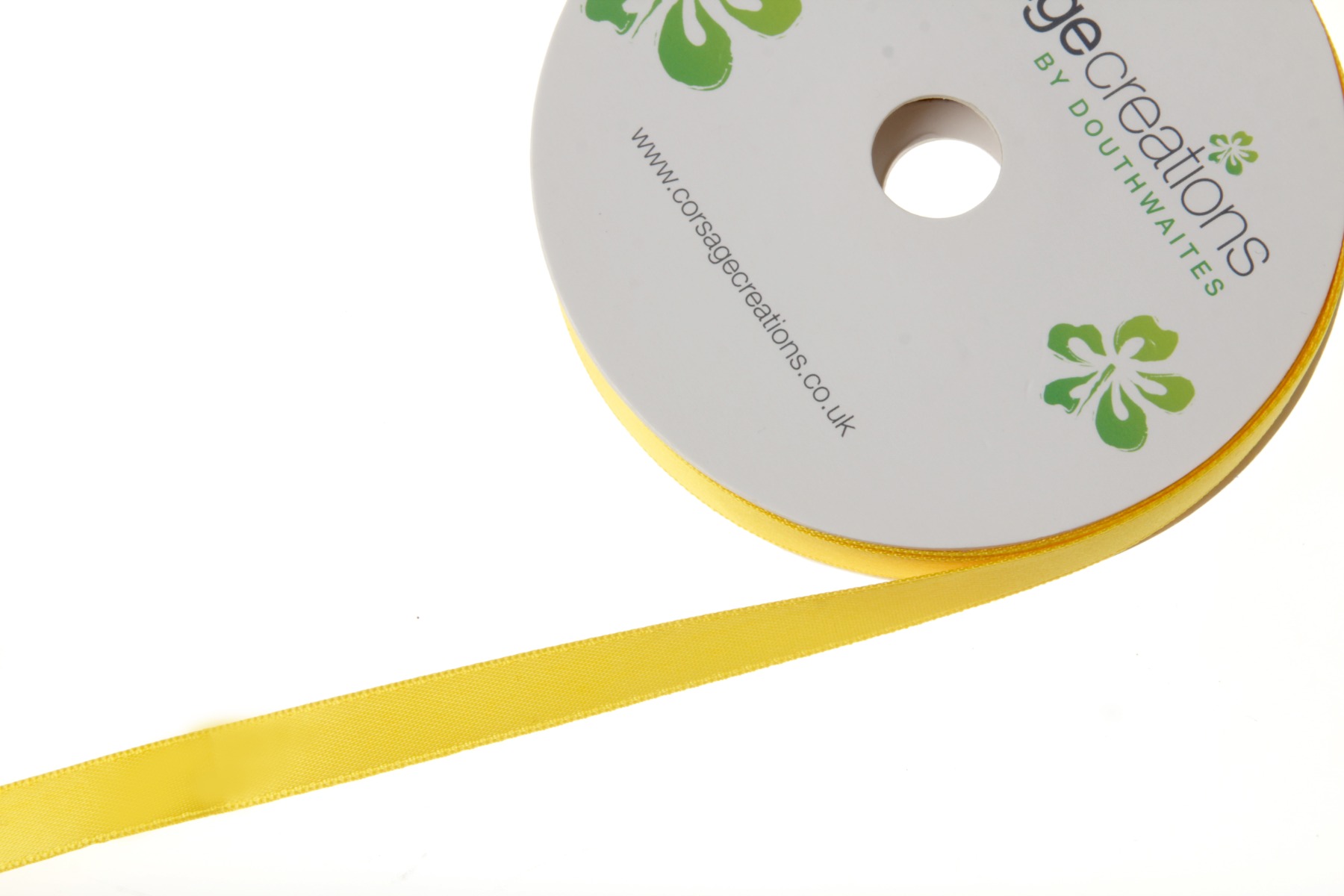 Double Face Satin 38mm x 20mtrs Yellow-0