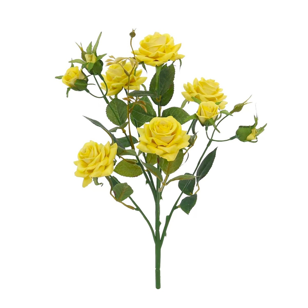40cm Yellow Diamond Rose Foliage Bouquet-0