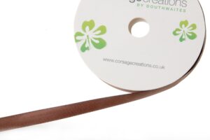 Double Face Satin 38mm x 20mtrs Brown-0