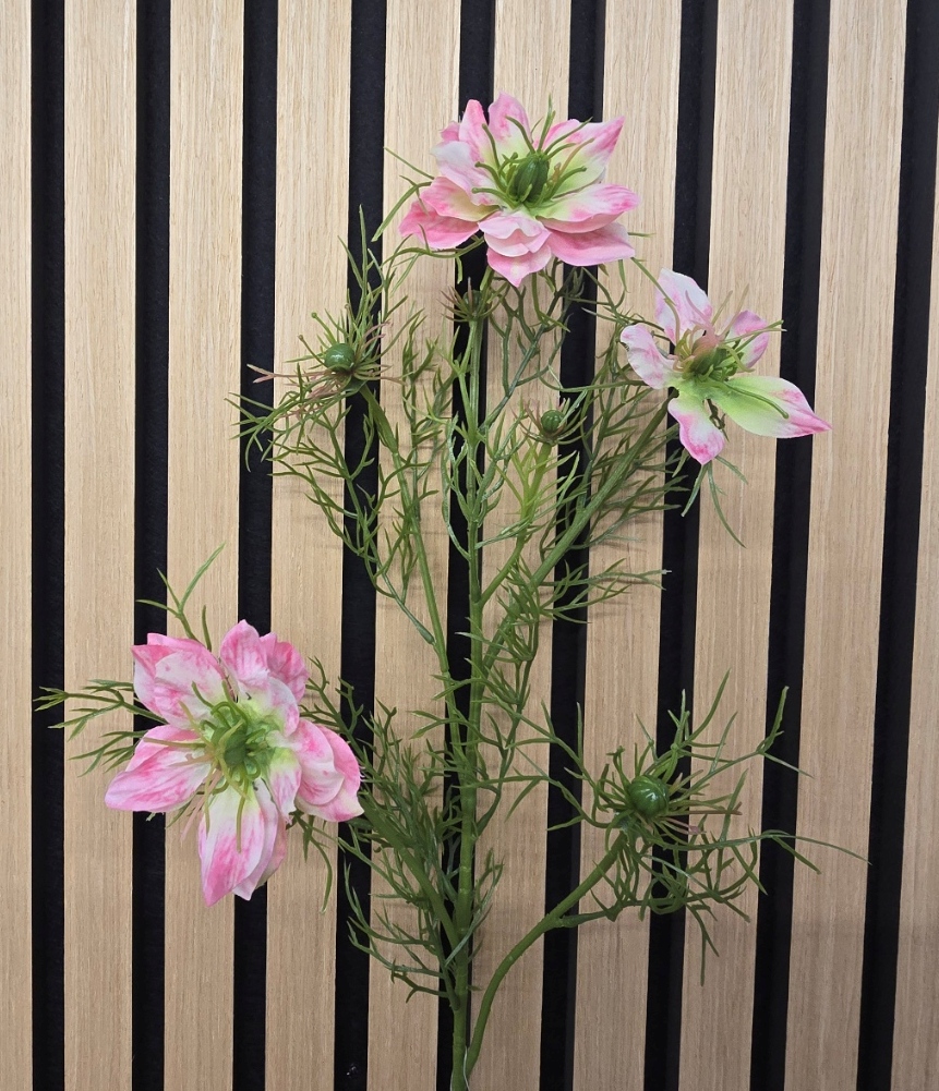 Artificial Nigella Spray 69cm Pink