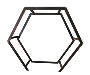 254cm Heptagon Wooden Arch Burnt Wood-0