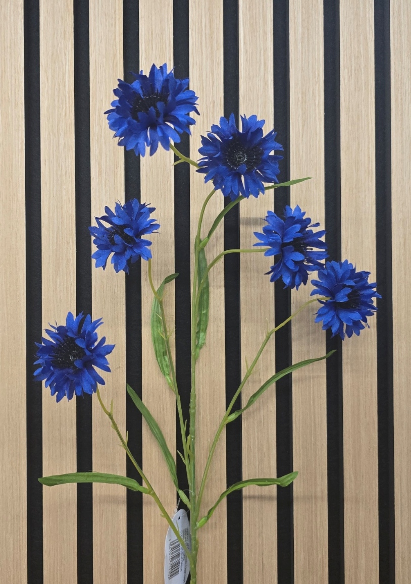 Artificial Cornflower Spray Dark Blue