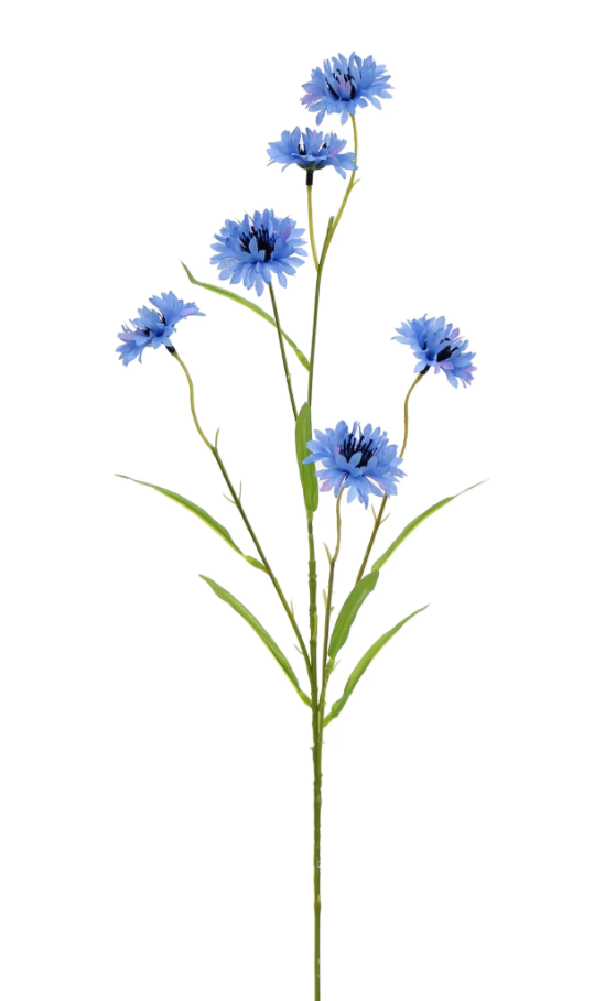 Artificial Cornflower Spray Light Blue