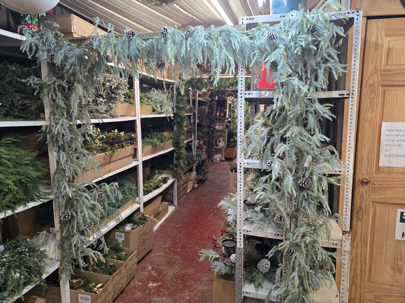 180cm Snowy Norfolk Pine Cascading Garland-27542