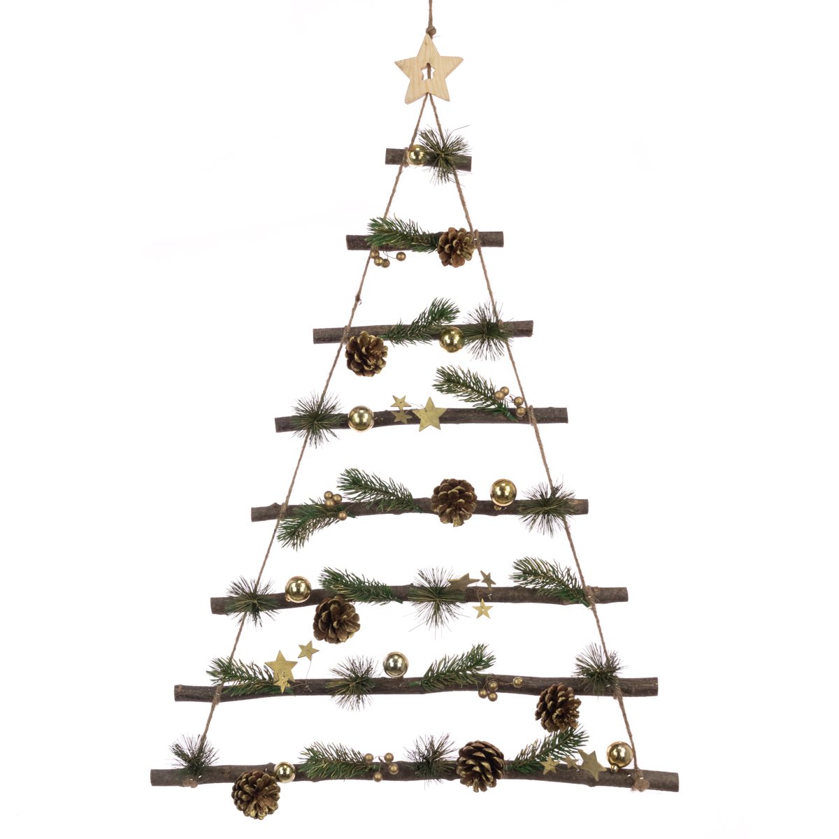 Wood Pine & Bauble Wall Ladder-0