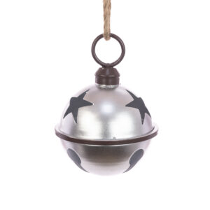 METAL Bell W/Star 25cm Silver-0