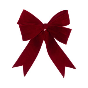 Velvet Wired Bow 48cm Red-0