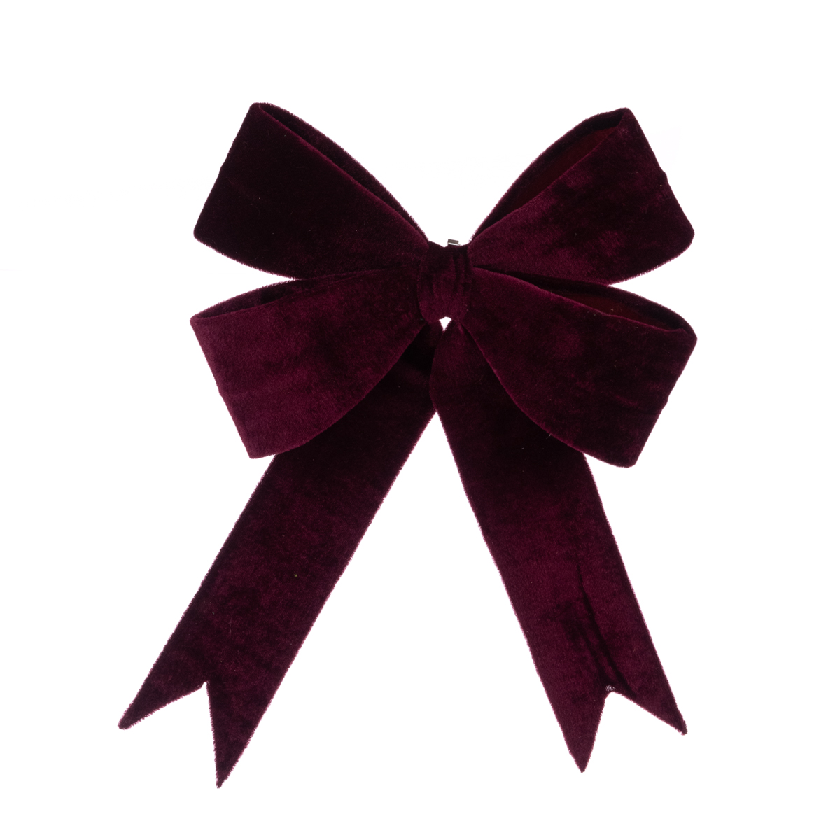 Velvet Wired Bow 35cm Burgundy-0
