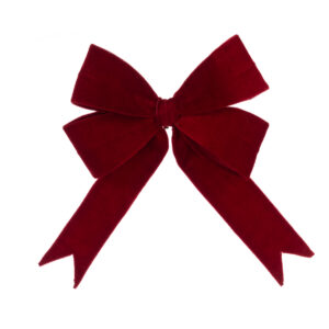 Velvet Wired Bow 35cm Red-0