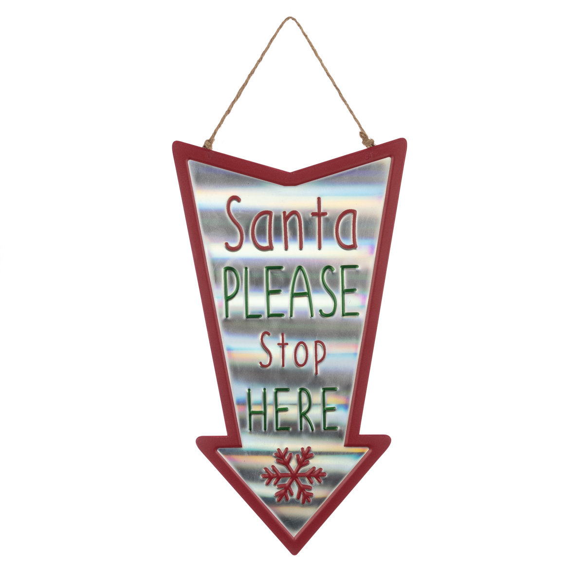 METAL Santa Stop Here Sign 40cm-0