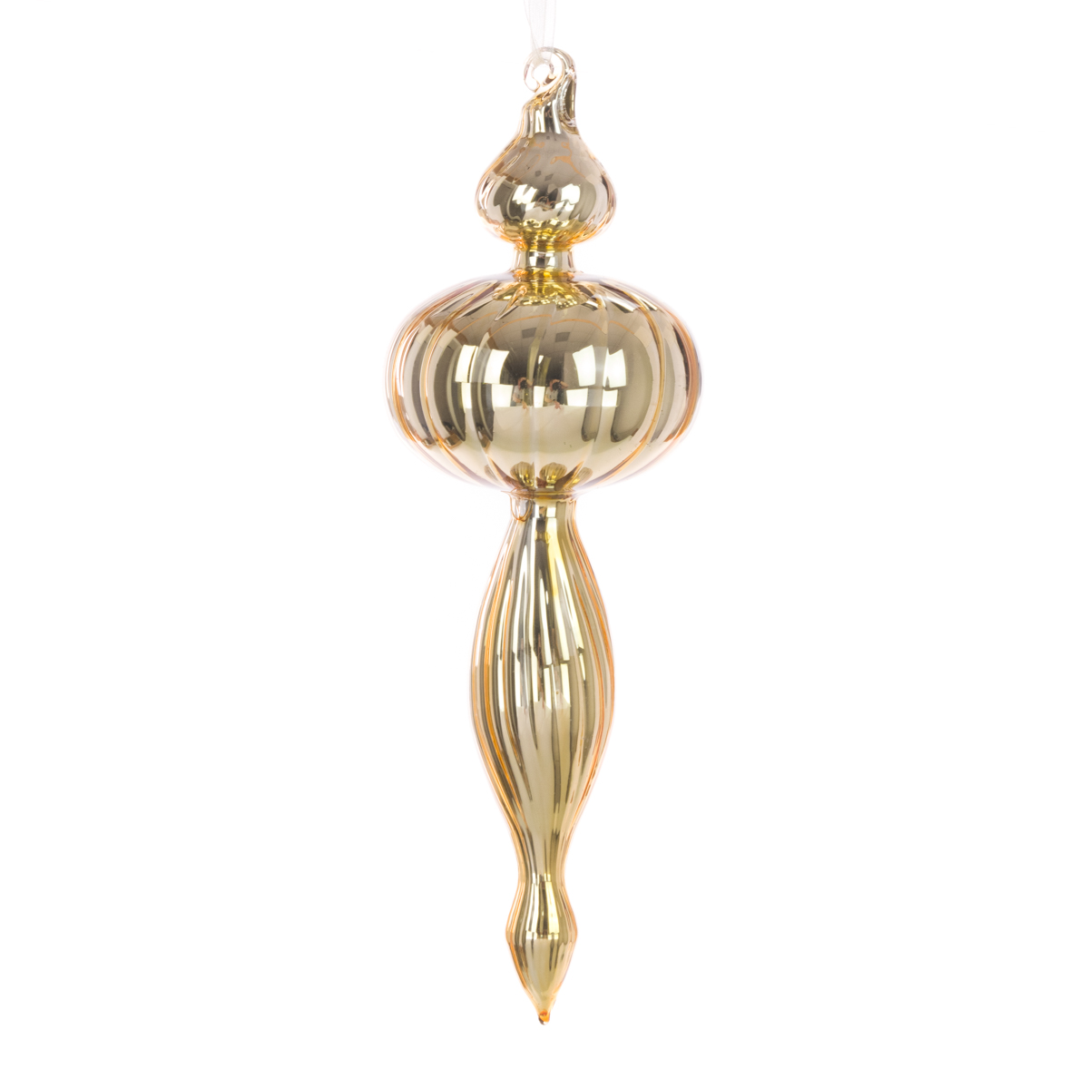 GLASS Fancy Finial 24cm Gold-0