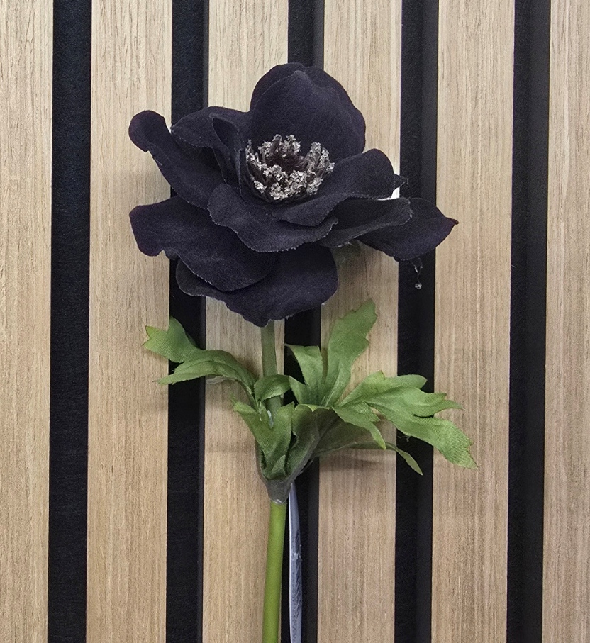 Single Velvet Anemone – Black (42.5cm long)