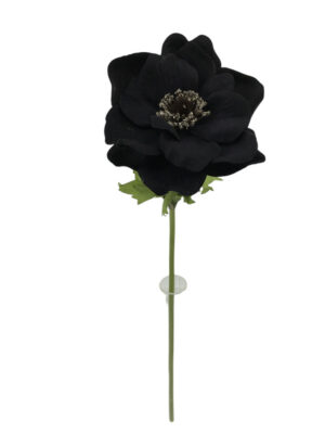 Single Velvet Anemone - Black (42.5cm long)-0