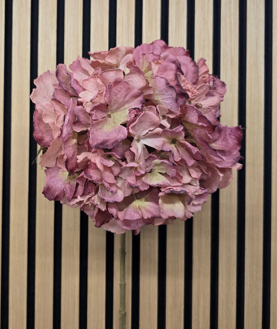 Dry Look Hydrangea – Pink (25cm diameter, 80cm long)