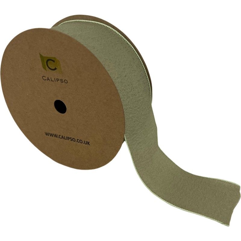 Crushed Silk Ribbon 40mm x 10yds Sage-0