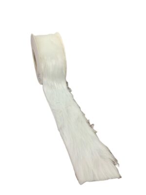 White Fur Ribbon 63mm x 3yds-0