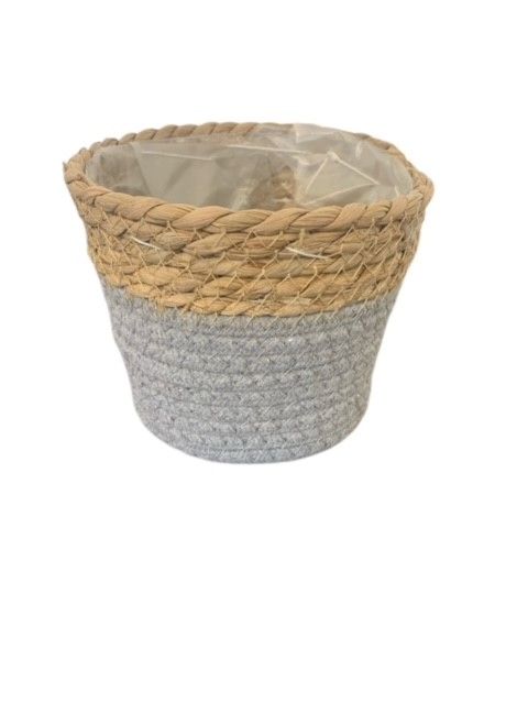 Seagrass Two Tone Pot Cover 12 x 10cm-0