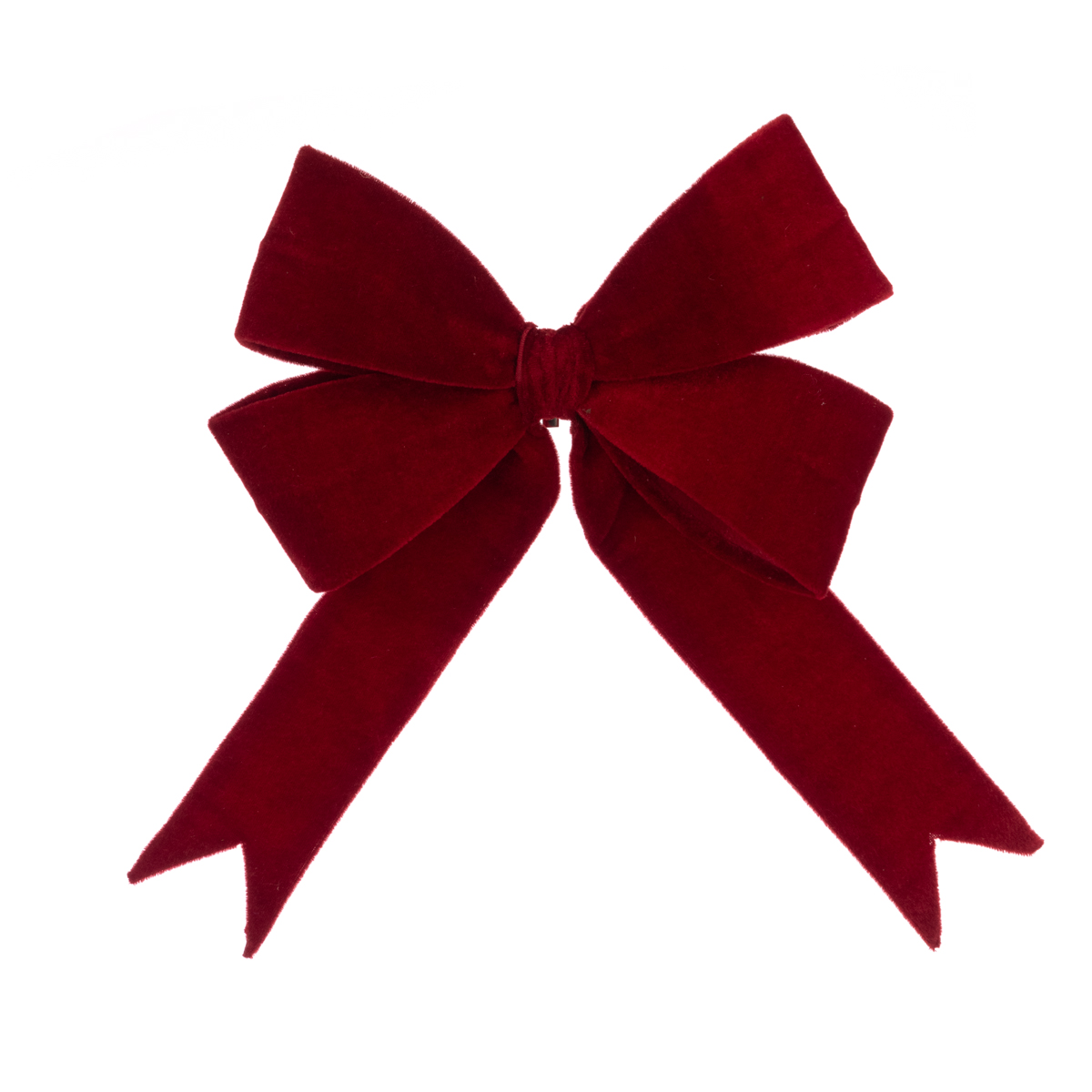Velvet Wired Bow 35cm Red-0