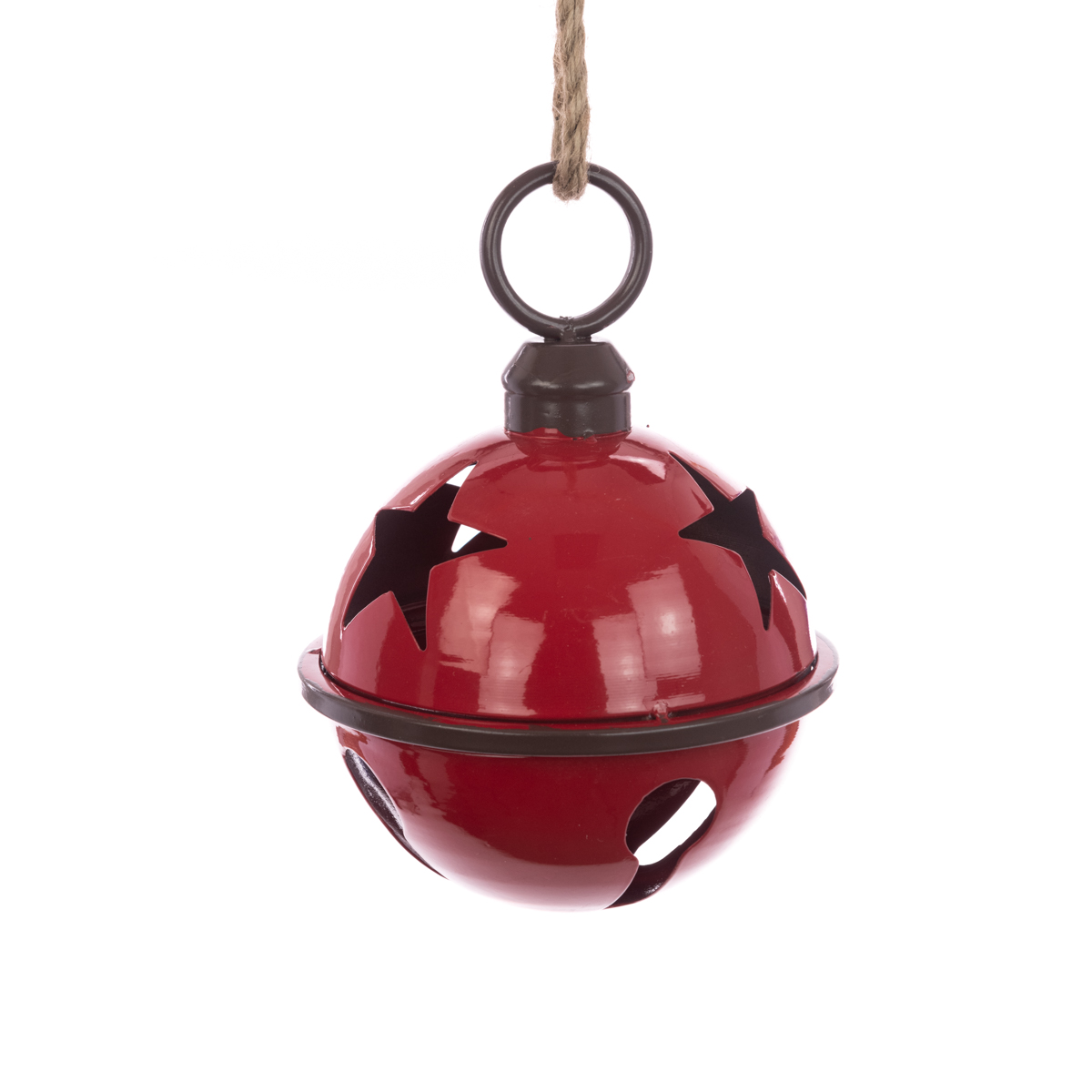 METAL Bell W/Star 25cm Red