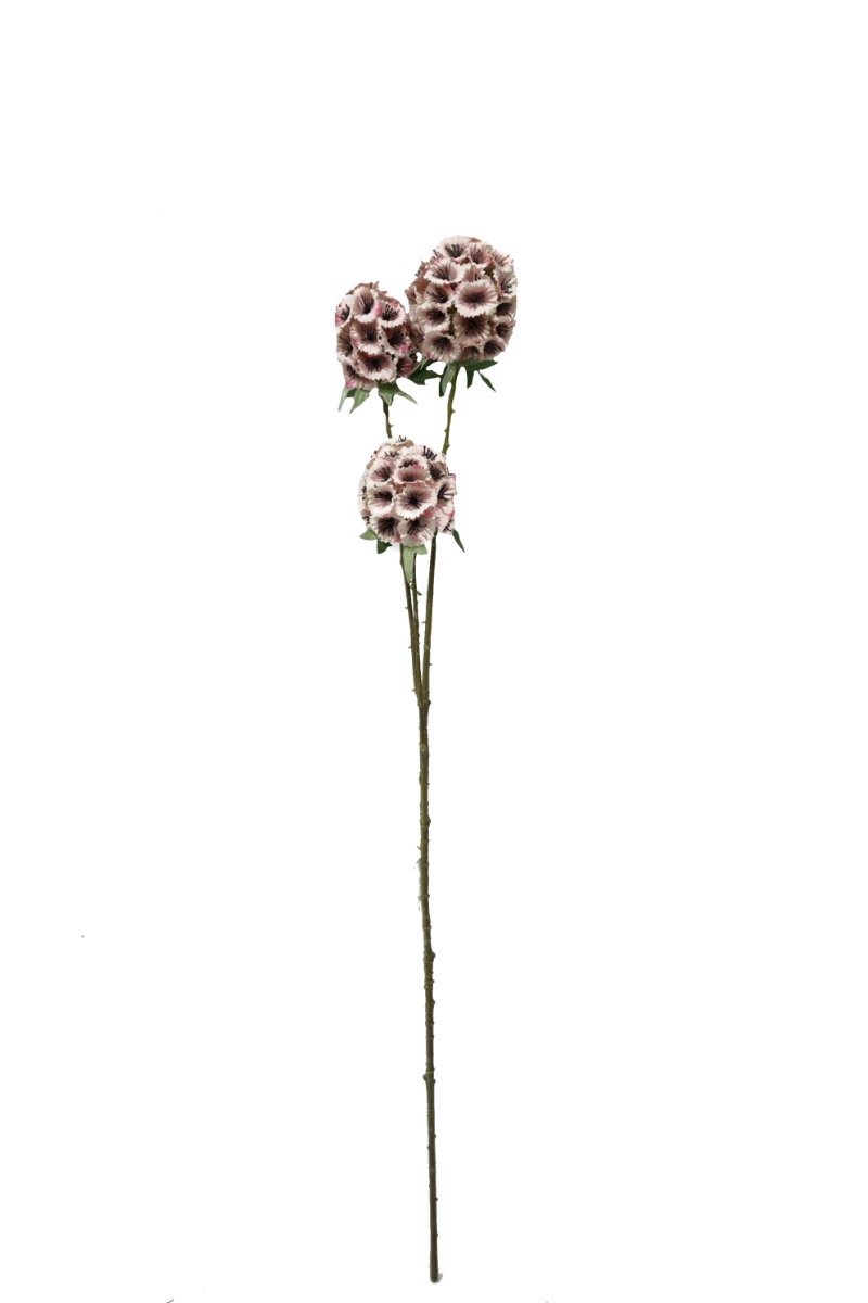 Artificial Scabiosa Stellata - Pink (3 heads, 71cm long)-0