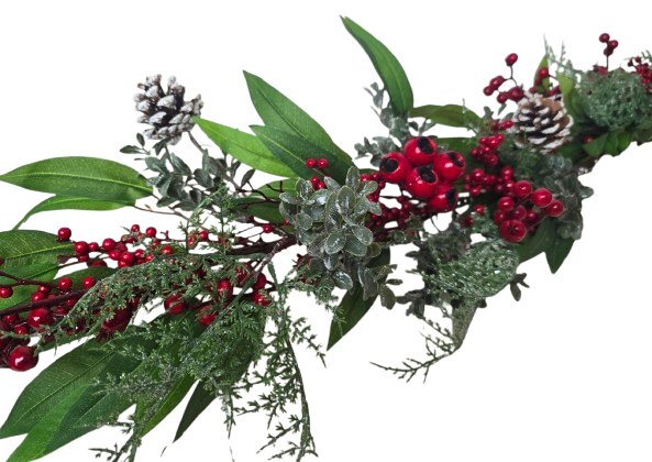 Hawthorn & Pinecone Garland 155cm-0