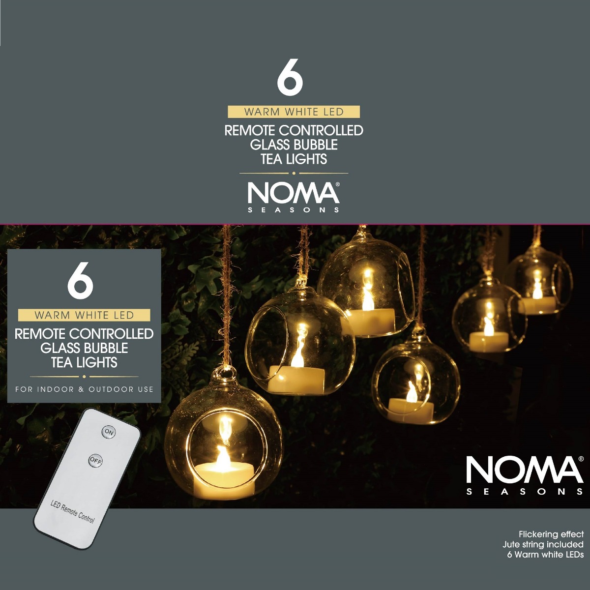 Set of 6 Battery T-Lights In Glass Bubble-0