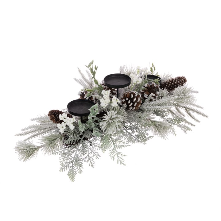 Snowy Castor Berry Candle Holder 66cm-0