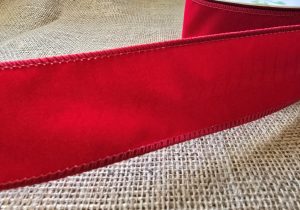 Wired Velvet Ribbon Red 50mm x 10mtrs