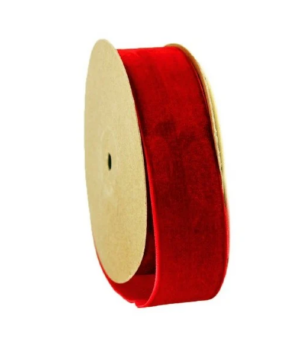 Wired Velvet Ribbon Red 50mm x 10mtrs-0