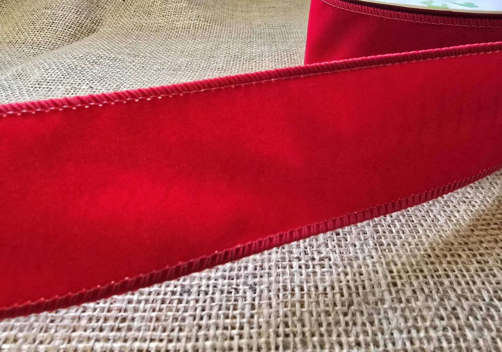 Wired Velvet Ribbon Red 50mm x 10mtrs