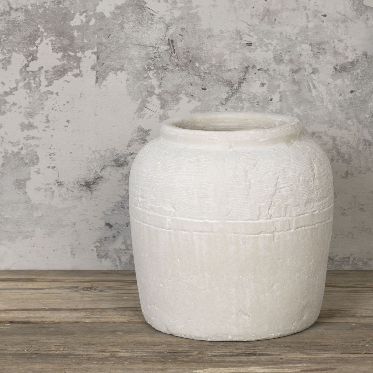 Luna Textured Stone Vase 25cm NOT Watertight