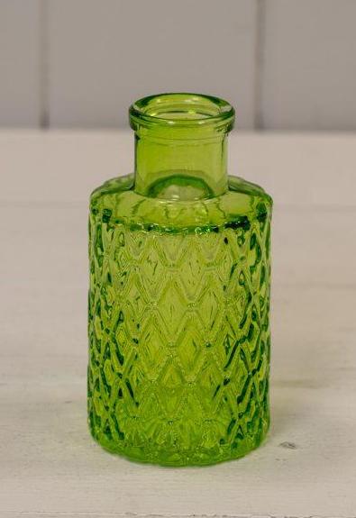 Emerald Green Mini Geometric Glass Bottle (9.2cm)-0