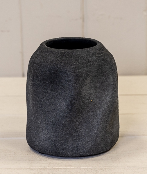 Grey Textured Small Sculptured Vase 11cm-0