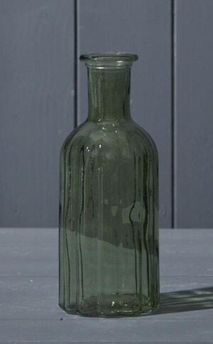 Vintage Green Glass Bottle (19cm)-0
