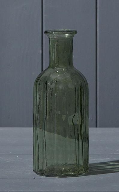 Vintage Green Glass Bottle (19cm)-0