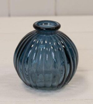 Blue Round Glass Bottle (8.4cm)-0