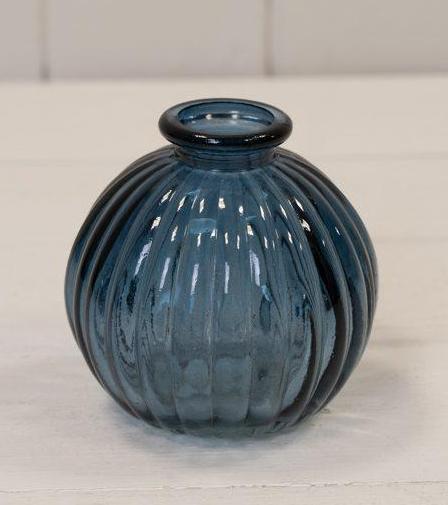 Blue Round Glass Bottle (8.4cm)-0