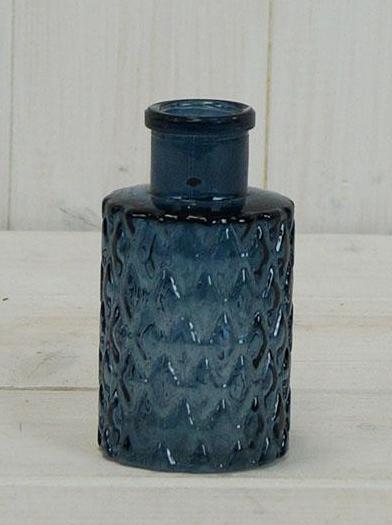 Blue Mini Geometric Glass Bottle (9.2cm)-0