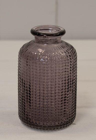 Amethyst Dimpled Glass Bottle (10cm)-0