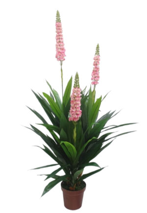 Artificial Real Touch Lupin Plant Pink/Green 150cm-0