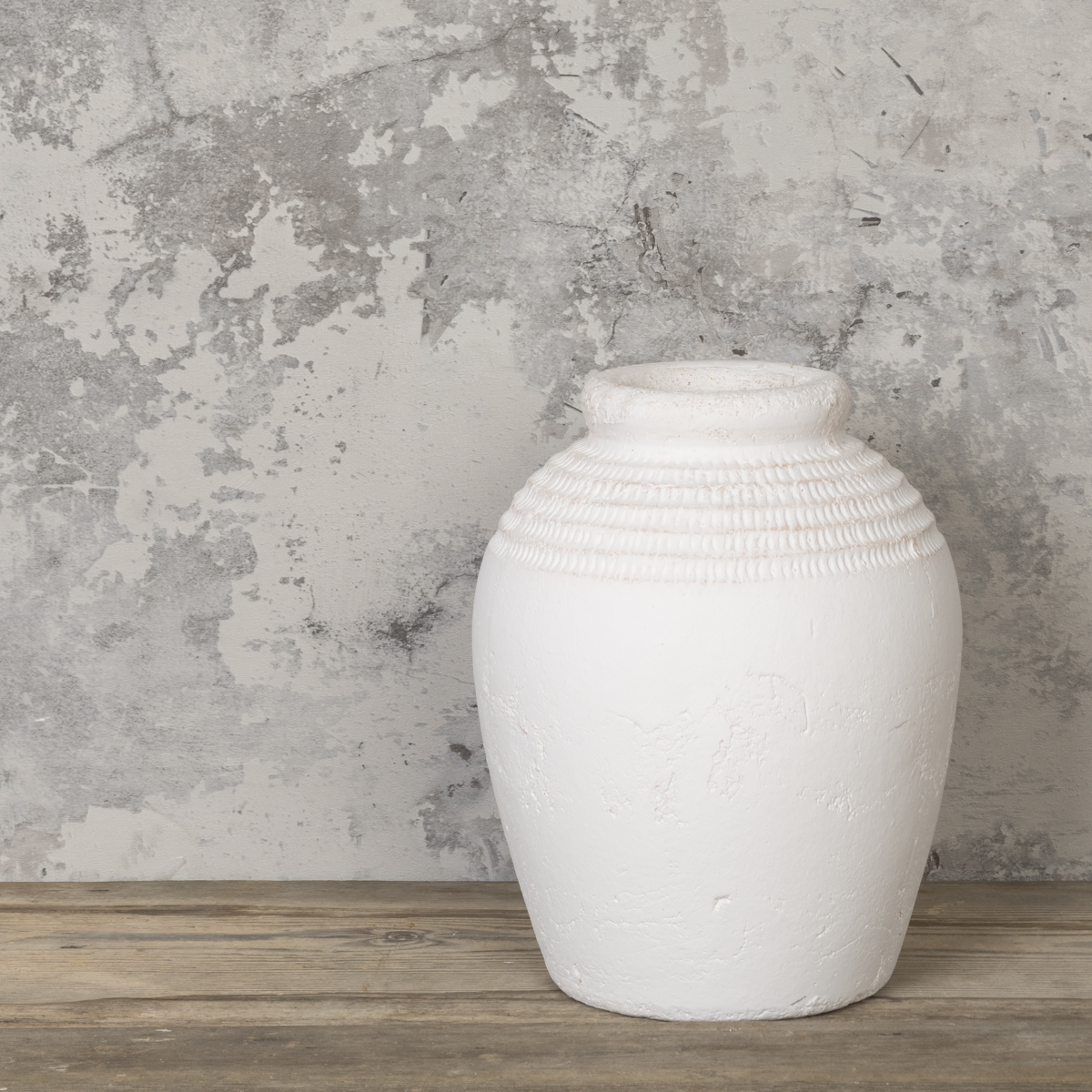 Leo Textured Stone Vase 26cm NOT Watertight