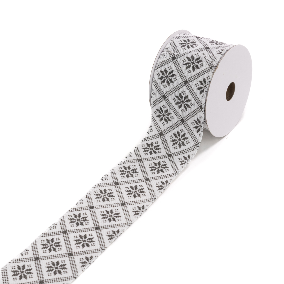 Snowflake Ribbon 2.5"X10y Grey-0