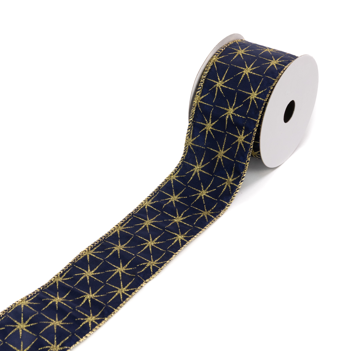 Star Ribbon 2.5"X10y Blue/Gold-0