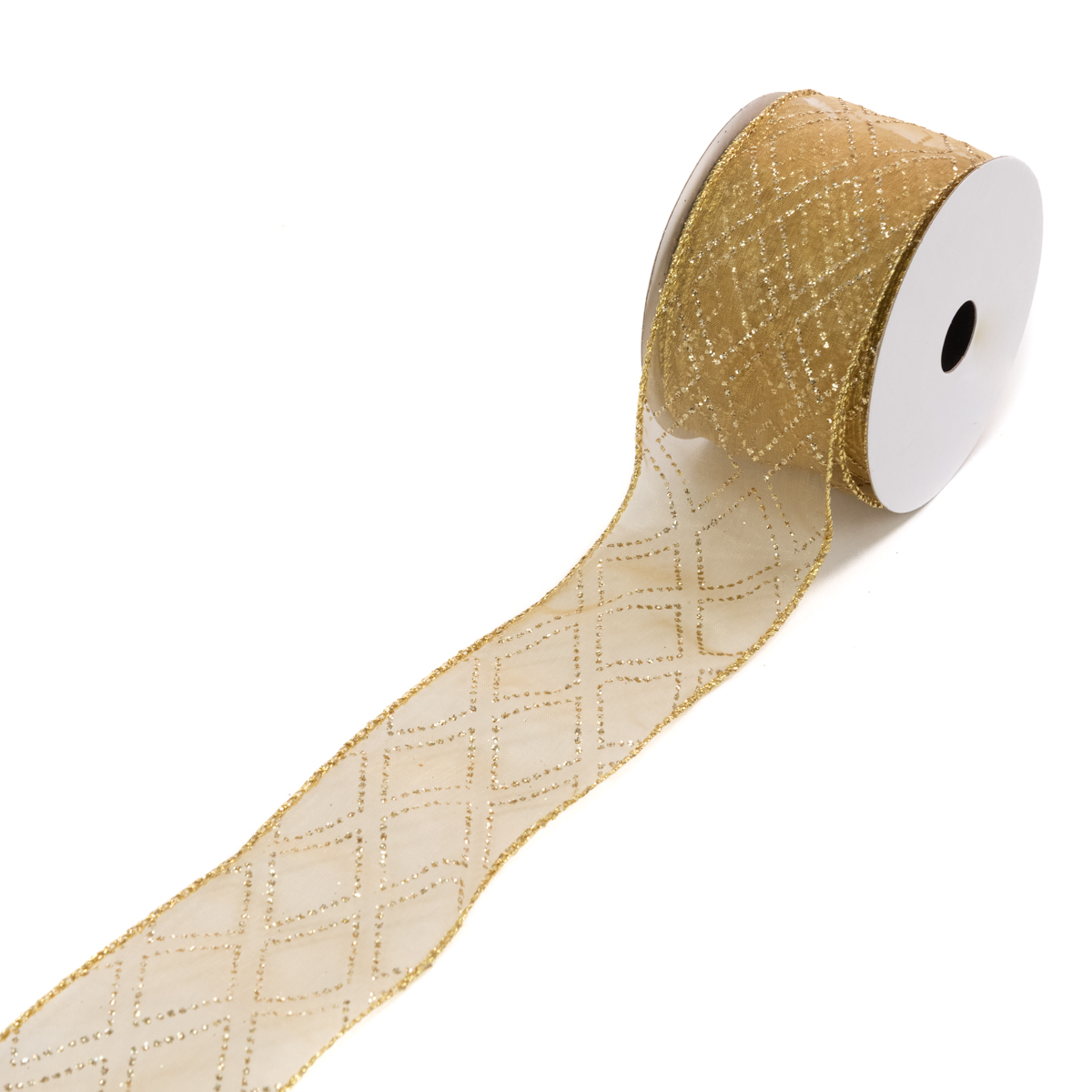 Mesh Ribbon 2.5"X10y Gold-0