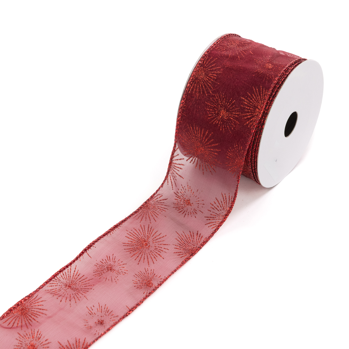 Star Burst Ribbon 2.5"X10y Burgundy-0