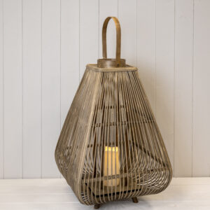 Bamboo Lantern W/LED Candle 56cm