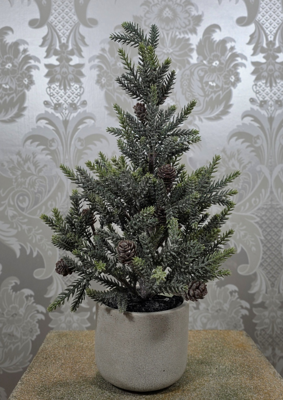 Frosted Pine Tree In Pot 44cm
