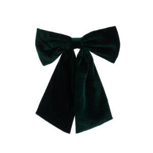 Velvet Bow Clip 31cm Green