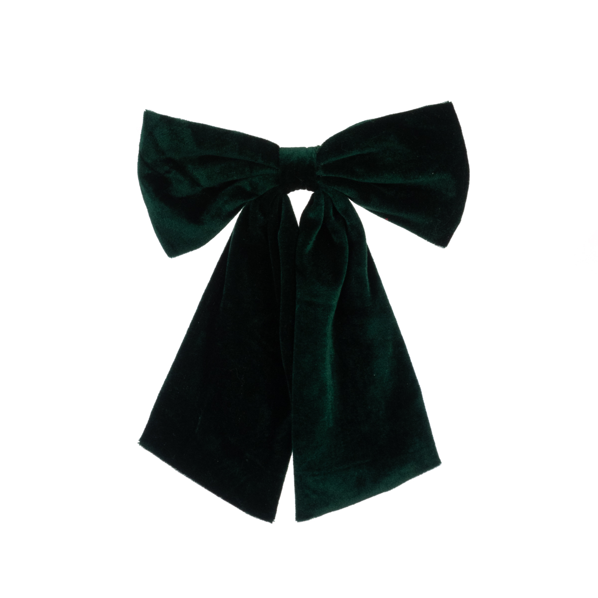 Velvet Bow Clip 31cm Green