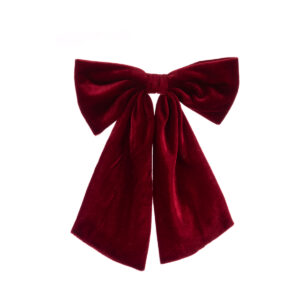 Velvet Bow Clip 31cm Burgundy